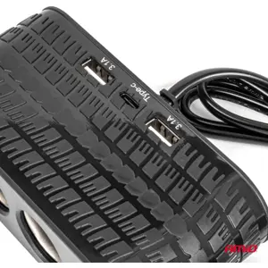 Distribuidor de mechero 12/24VDC de 4 salidas con 2xUSB-A + 1xUSB-C PD
