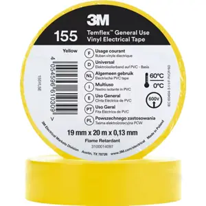 Fita isoladora PVC 19mm 20m amarelo