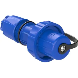 Ficha Schuko macho c/ tampa de proteção estanque 250VAC 16A IP66/68 Azul
