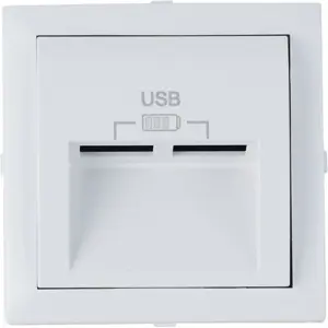 Centro para carregador duplo USB com Saídas a 20° Tipo A - LOGUS90 Standard - Branco