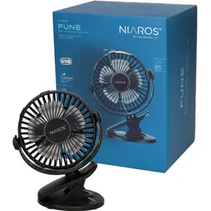 Mini ventilador portátil c/ cabo USB, mola de fixação e base p/ mesa
