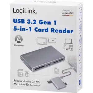 Leitor de cartões de memória 5-em-1 USB 3.2