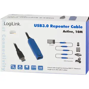 Cabo extensão activo USB-A 3.0 macho - fêmea - 10m