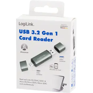 Leitor de cartões de memória SD/microSD - USB 3.2 Gen1 (USB-A / USB-C OTG)