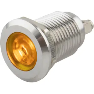 Indicador LED 6..24VDC Ø12mm (M12) IP67 - Amarillo