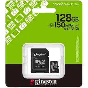 Cartão de memória MicroSDXC 128GB C10 U1 V10 A1 (150MB/s) + adaptador SD