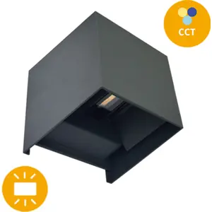 Aplique Cubo de parede LED COB 230V 2x5W CCT c/ abas orientáveis IP65 - antracite