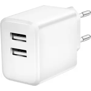 Carregador 2×USB-A (12W) - Branco