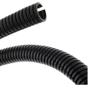 Tubo corrugado PP Ø21mm c/ abertura lateral - preto - 5m