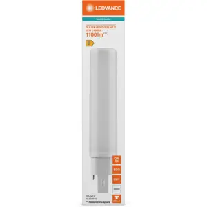 Lâmpada LED tipo PL G24Q-3 4 pinos 10W (=26W/840) 1100lm 4000K (branco neutro)