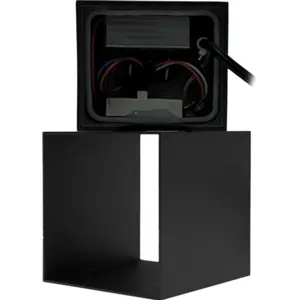 Aplique Cubo de parede LED COB 230V 2x5W CCT c/ abas orientáveis IP65 - preto