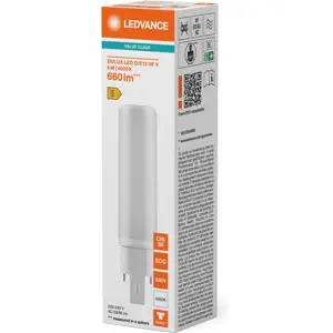 Lâmpada LED tipo PL G24Q-1 4 pinos 6W (=13W/840) 660lm 4000K (branco neutro)