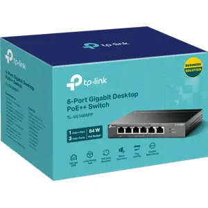 Switch 6P (1x PoE++ | 3x PoE+ | 2x RJ45) Gigabit 10/100/1000Mbps 64W