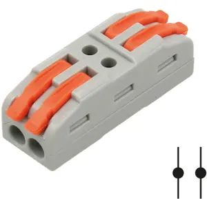 Ligador Rápido 2 ligações Duplo (em linha) (0.08...4mm²) c/ patilhas