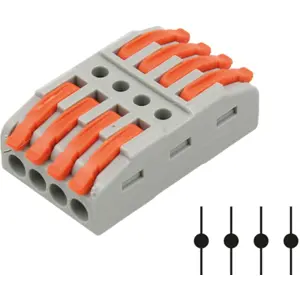 Ligador Rápido 2 ligações quadruplo (em linha) (0.08...4mm²) c/ patilhas
