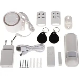 Kit alarme WiFi+GSM+4G c/ painel táctil e leitor RFID até 30 dispositivos (compatível c/ Tuya)
