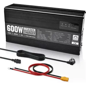 Carregador LiFePO4 25A c/ inversor de Onda Pura 600W/1200W (função UPS)