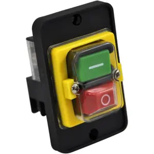 Interruptor de pressão duplo verde/vermelho 2 posições ON-OFF DPST 240VAC 16A (6 pinos)