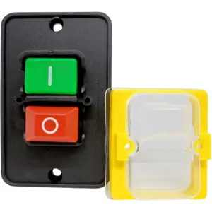 Interruptor de pressão duplo verde/vermelho 2 posições ON-OFF DPST 240VAC 16A (6 pinos)