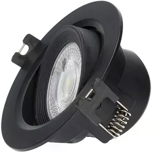 Projetor LED redondo 230VAC 7W 600lm CCT (3000/4000/6500K) orientável Ø85x39mm (Ø70mm) - preto