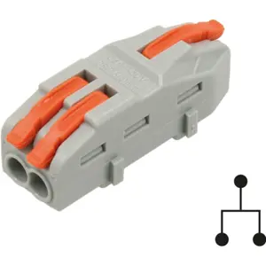 Ligador Rápido 3 ligações (1-para-2) (0.08...4mm²) c/ patilhas