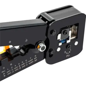 Alicate para cravar fichas RJ11 / RJ12 / RJ22 / RJ45 de tecnologia passante