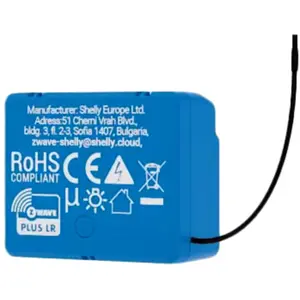 Mini módulo interruptor para automação Z-Wave Mesh/LR - 1 canal 8 A (contacto seco)