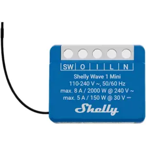 Mini módulo interruptor para automação Z-Wave Mesh/LR - 1 canal 8 A (contacto seco)