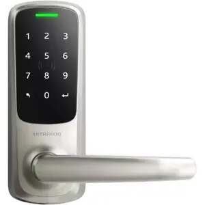 Fechadura Inteligente de Alavanca c/ Wi-Fi, Bluetooth, NFC e Teclado Numérico - Níquel Acetinado