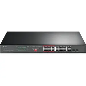 Switch 16P 10/100Mbps (PoE+) + 2x Gigabit + 2x SFP Combo - montável em rack