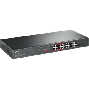 Switch 16P 10/100Mbps (PoE+) + 2x Gigabit + 2x SFP Combo - montável em rack