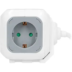 Bloco de 4 tomadas em cubo c/ 2xUSB-A - cabo (3x1.5mm²) 1.4m