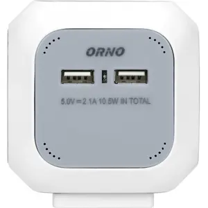 Bloco de 4 tomadas em cubo c/ 2xUSB-A - cabo (3x1.5mm²) 1.4m