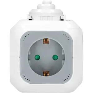 Bloco de 4 tomadas em cubo c/ 2xUSB-A - cabo (3x1.5mm²) 1.4m