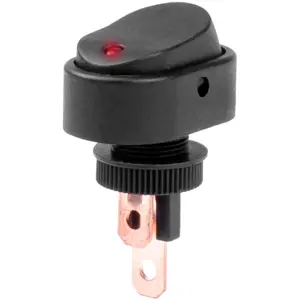 Interruptor basculante 2 posições estáveis - ON-OFF - 12/24Vdc 30A (3 pinos) - LED 12VDC vermelho