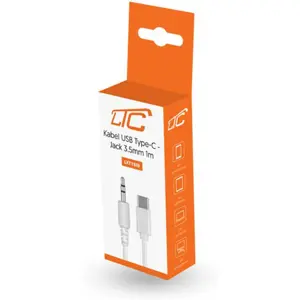 Cabo de áudio USB-C - Jack 3.5mm Stereo - branco - 1m