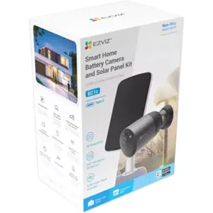 Câmara IP (Wi-Fi) Bullet 4K 2.8mm IR 15m c/ bateria, sensor PIR e AOV + painel solar - IP65