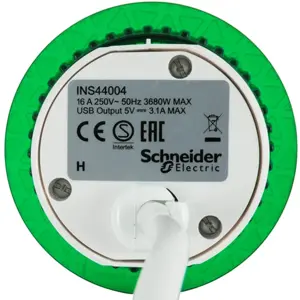 Bloco de tomada de embutir (Ø60mm) c/ Schuko + USB-A - IP20 - Branco