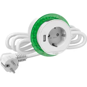 Bloco de tomada de embutir (Ø60mm) c/ Schuko + USB-A - IP20 - Branco