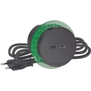 Carregador USB-A + USB-C 3.1A de embutir (Ø60mm) IP20 - Antracite