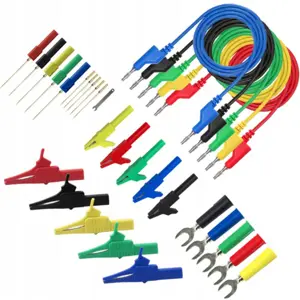 Conjunto de 5 cables de prueba banana con puntas diversas
