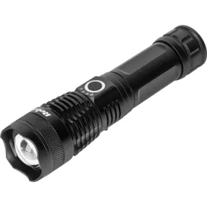 Lanterna LED 10W 1000lm c/ zoom em alumínio - 26650 Recarregável - USB-C