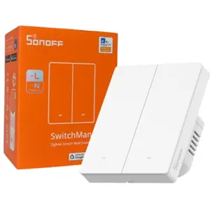 Interruptor duplo (2 Gang) Smart Zigbee de encastrar - agrupável - Branco