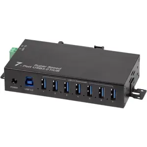 HUB USB 3.0 de 7 portas industrial para calha DIN / mesa