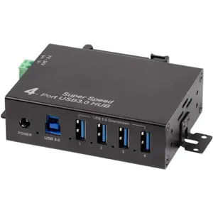 HUB USB 3.0 de 4 portas industrial para calha DIN / mesa