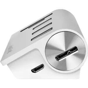 Hub USB 3.0 de 3 portas USB-A + Leitor de Cartões SD/microSD - aluminio