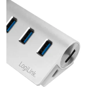 Hub USB 3.0 de 3 portas USB-A + Leitor de Cartões SD/microSD - aluminio