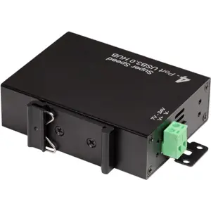 HUB USB 3.0 de 4 portas industrial para calha DIN / mesa