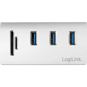 Hub USB 3.0 de 3 portas USB-A + Leitor de Cartões SD/microSD - aluminio