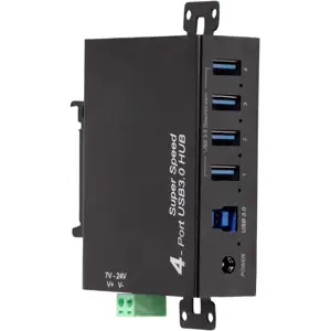 HUB USB 3.0 de 4 portas industrial para calha DIN / mesa